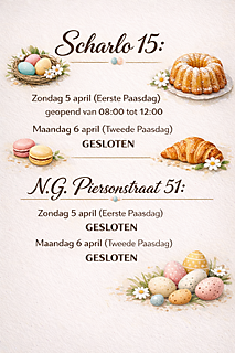 PASEN OPENINGSTIJDEN